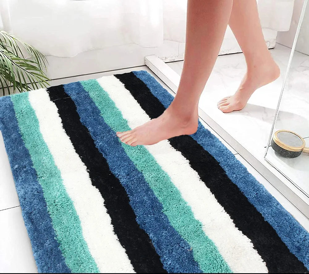 Luxe Home Jericho Doormat 2500 GSM Super Soft Microfiber, Anti-Skid Bathroom Mat & Kitchen Mats for Floor, Water-Absorbent, Quick Dry, Washable Door Mats for Home - Ocean, 60x90 cm, Pack of 1