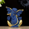 Indicast Resin Lord Ganpati Gold Plated Ganesha Idol Figurine Murti for Car Dashoboard Home and Office Decor & Gifts