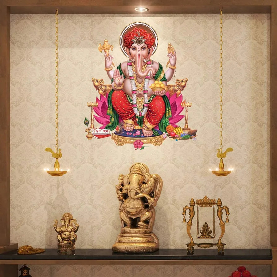 Rangoli White Glossy Vinyl Wall Sticker Premium Self-Adhesive Waterproof Decorative Wall Decal for Bedroom, Living Room, Office & Home Decoration Easy to Apply. Parent-5, Design-8