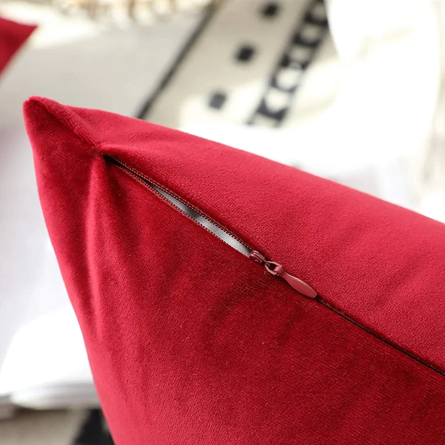 AEROHAVEN™ Premium Velvet Reversible Decorative Throw Pillow/Cushion Covers with Invisible Zipper - 16 x 16 inch - 