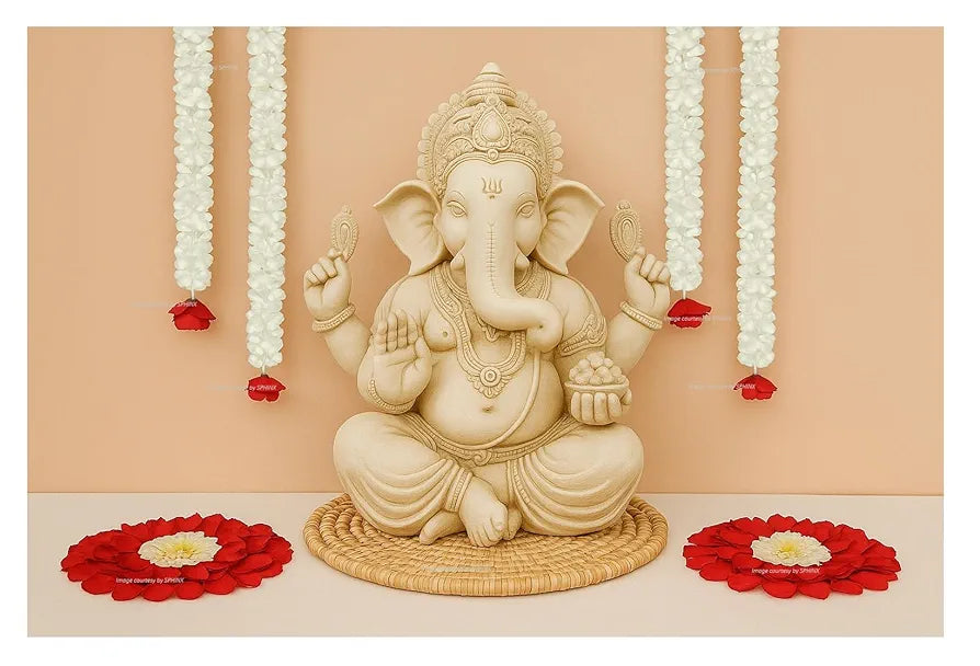 SPHINX Artificial Jasmine Buds  & Rose Strings Garlands for Festivals Pooja Wedding Housewarming Diwali Decorations Approx 2.5 ft/30 Inches  - 