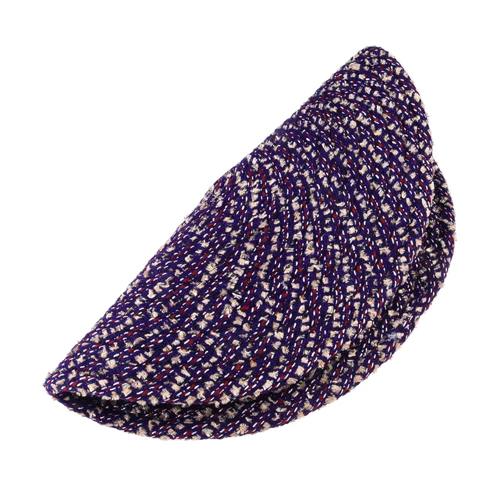 Kuber Industries Round Shape Feather Door Mat - Cotton Reversible for Kitchen and Home - 16 Inch Small Purple