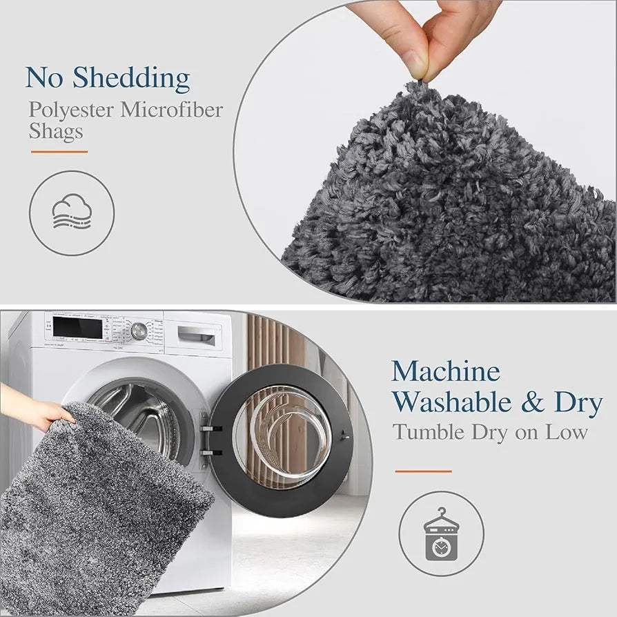 ishro home Premium Fuzzy Shag Carpet for Hall, Rugs for Living Room, Carpets for Living Room | Machine Washable – Soft, Stylish, and Built to Last | 