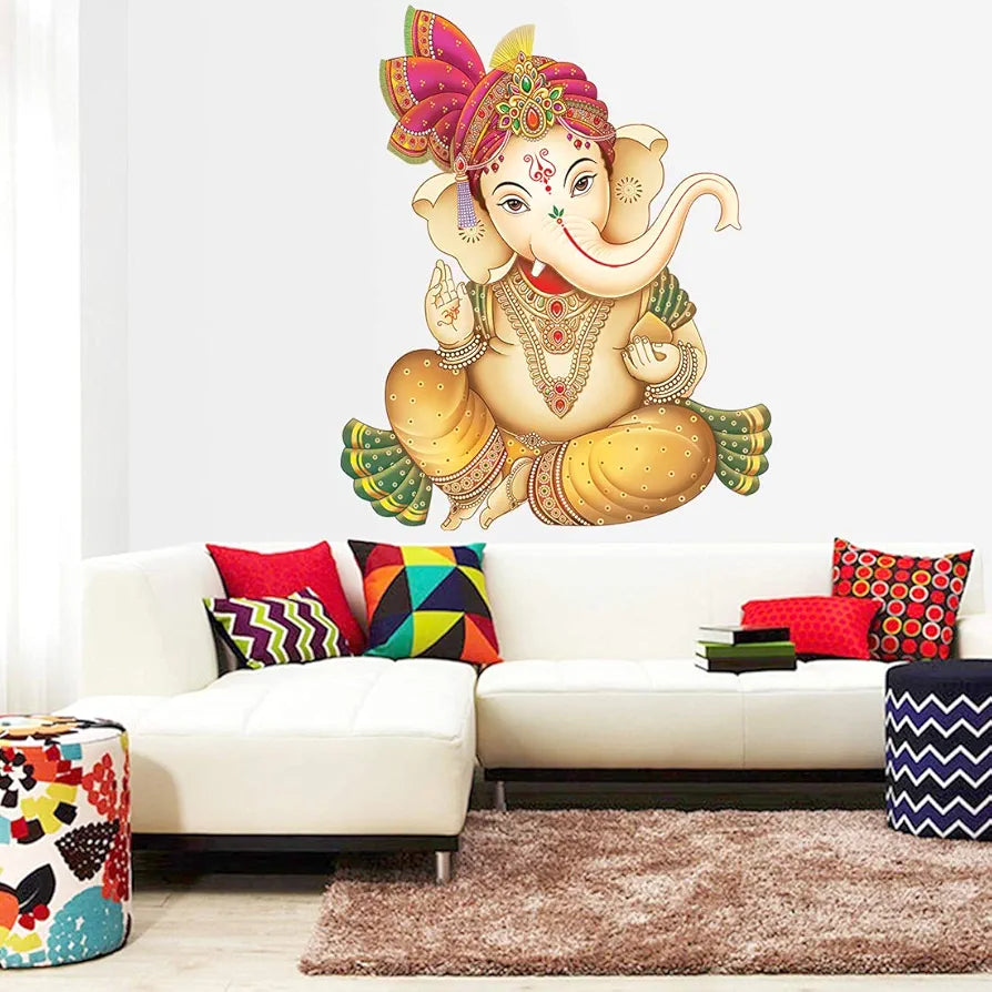 Rangoli White Glossy Vinyl Wall Sticker Premium Self-Adhesive Waterproof Decorative Wall Decal for Bedroom, Living Room, Office & Home Decoration Easy to Apply. Design-1