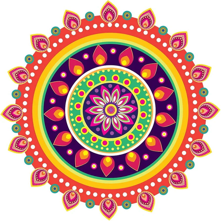 Rangoli Vinyl Wall Sticker Self-Adhesive Wall Decor for Home, Office, Bedroom, and Living Room Décor Easy to Apply & Peel. Parent 2, Design-11
