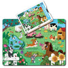 Mini Leaves 24 Pieces Farm Animal Puzzle | Premium Wooden Floor Puzzle for Kids 3+ Year | Puzzle Set With Wooden Box