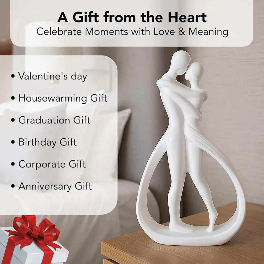 Ekhasa Nostrae Resin Cute Couples Show Pieces for Home Decor Bed Room Decorative Items | Romantic Love Showpieces Gift Item for Anniversary Valentines Day | Tv Shelf Office Living Room Figurines