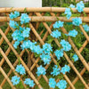 Artificial Cherry Blossom Rattan Flowers Vine Sky Blue