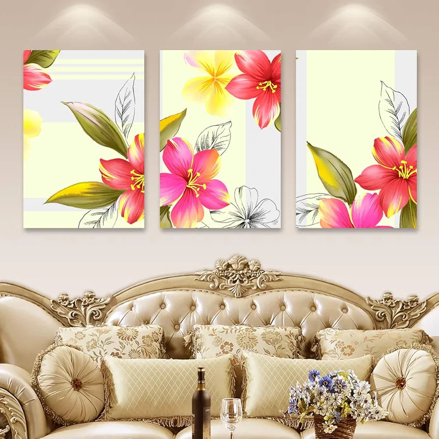 Rangoli MDF 3 Pcs Wall Poster 12x18 Inch Decorative Wall Art for Home, Office, Living Room. P-4, Design-13