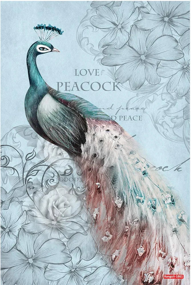 Rangoli Peacock Wall Sticker 12x18 Sheet – Elegant Self Adhesive Home Décor for Living Room, Bedroom & Walls. Design-11