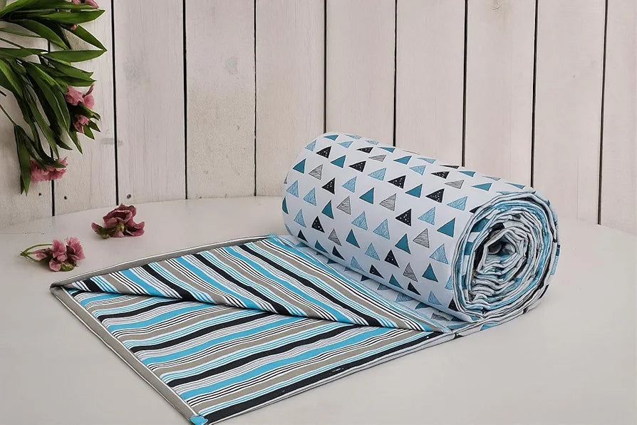 Trance Home Linen 150 GSM Pure Cotton Reversible Dohar Double Bed Size|Ac Blanket Comforter|Soft Light-Weight Bed Blanket 