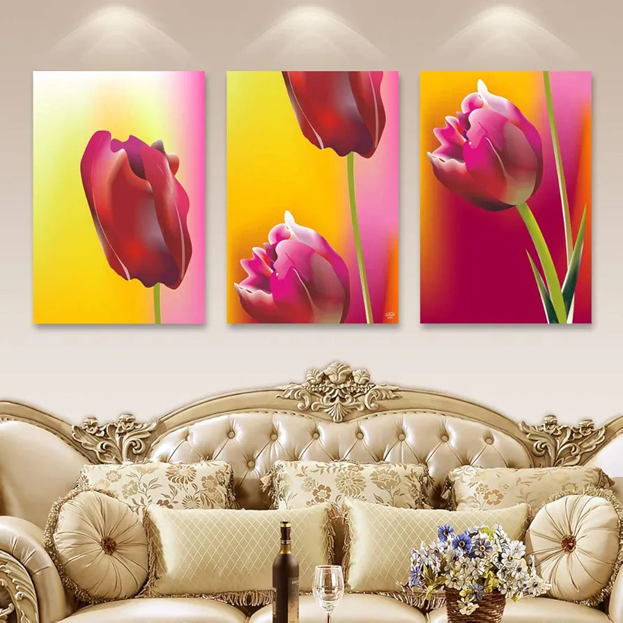 Rangoli MDF 3 Pcs Wall Poster 12x18 Inch Decorative Wall Art for Home, Office, Living Room. P-4, Design-3