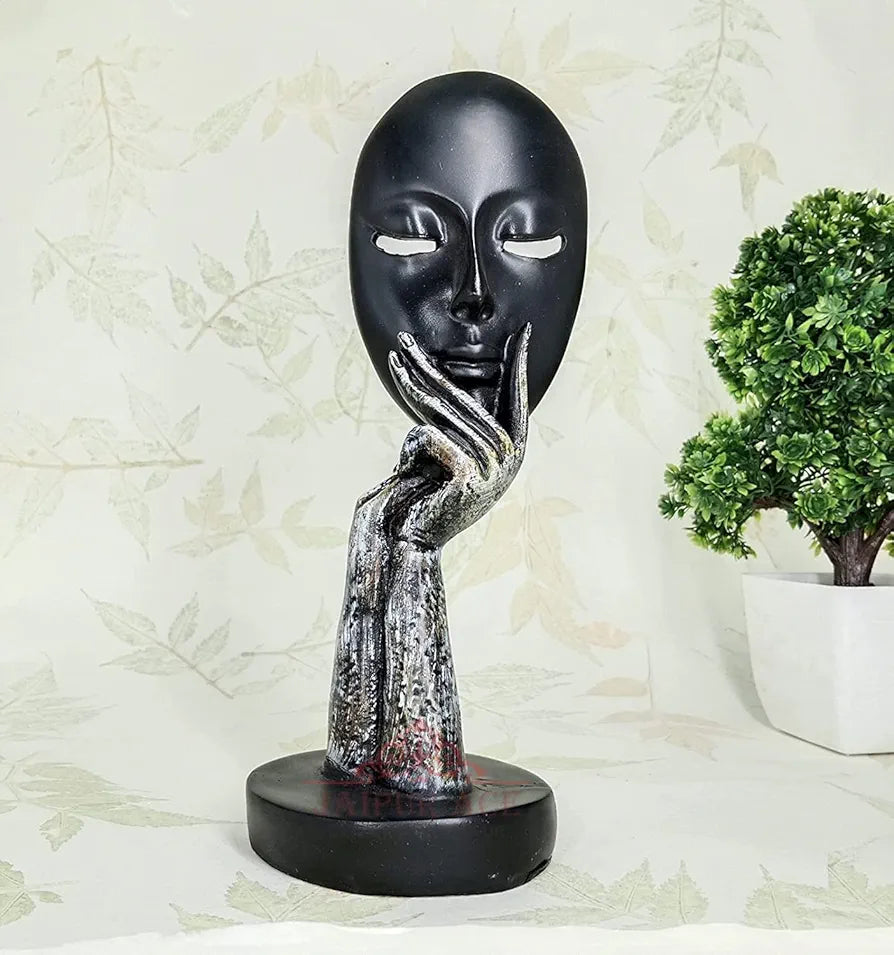 JAIPUR ACE Lady Face Fantasy Statue Sculptures Showpieces Creative Abstract Design Art Figurine for Home Living Room Decorative Display  Resin,13 X 5 cm