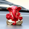 Ecraftindia Gold Plated Red Appu Ganesha Decorative Showpiece