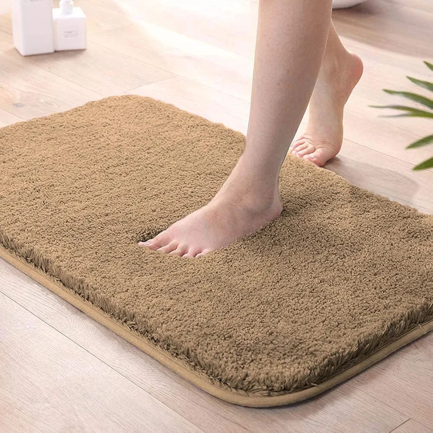LUXE HOME INTERNATIONAL Microfiber Bath Mat Super Soft Non Slip Vegas Rectangular Mats for Bathroom, Kitchen, Bedroom, and Door  Pack of 1