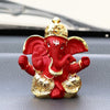 Ecraftindia Gold Plated Red Dhoti Ganesha Decorative Showpiece for Home/ Temple/ Office/ Car Dashboard