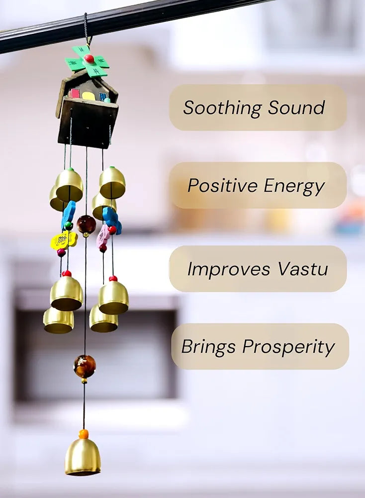 MOOZ Fengshui Wind Chimes for Home | Positive Energy & Vastu Protection | Hanging Decorative Items for Balcony, Entrance & Living Room | Indoor Outdoor Wind Bells | Good Luck & Spiritual Gift