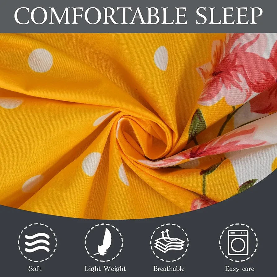 FRESH FROM LOOM Single Bedsheet Single Size - Microfiber Rotary Printed, Hypoallergenic, Wrinkle Free with 1 Pillow Covers , 144 TC