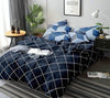 Decomizer Soft Glace Cotton King Size AC Comforter Blanket 2 Large Pillow Covers Blue White Lines Colour