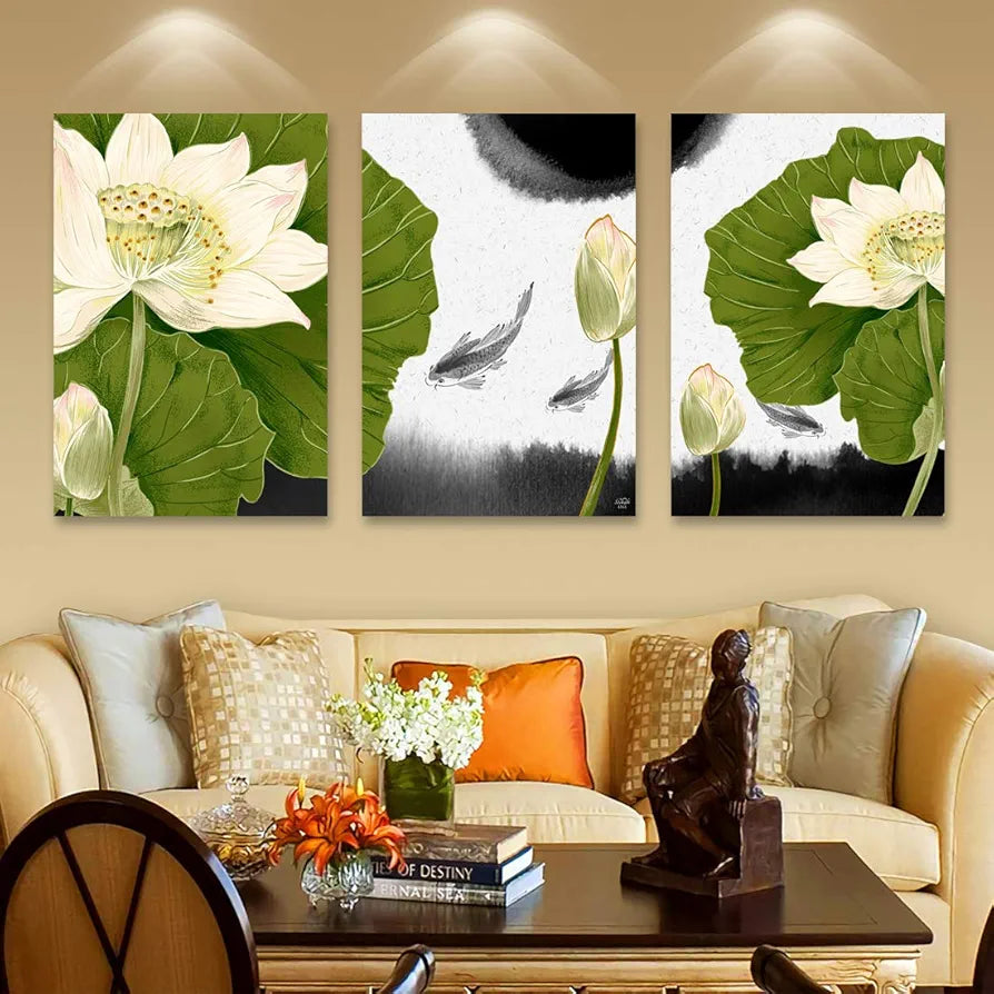 Rangoli MDF 3 Pcs Wall Poster 12x18 Inch Decorative Wall Art for Home, Office, Living Room. P-4, Design-18