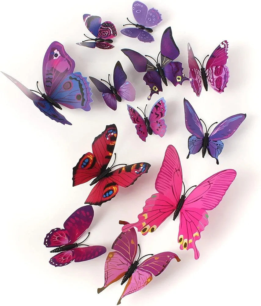 Rangoli Butterfly Wall Stick or Magnet for Home, Office, Kids Room Décor Self Adhesive Removable PVC. Design-18