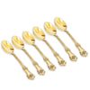 Indian Art Villa Brass Designer Spoon Tableware Home Hotel Length 6.5 Inch (Pack of 6)