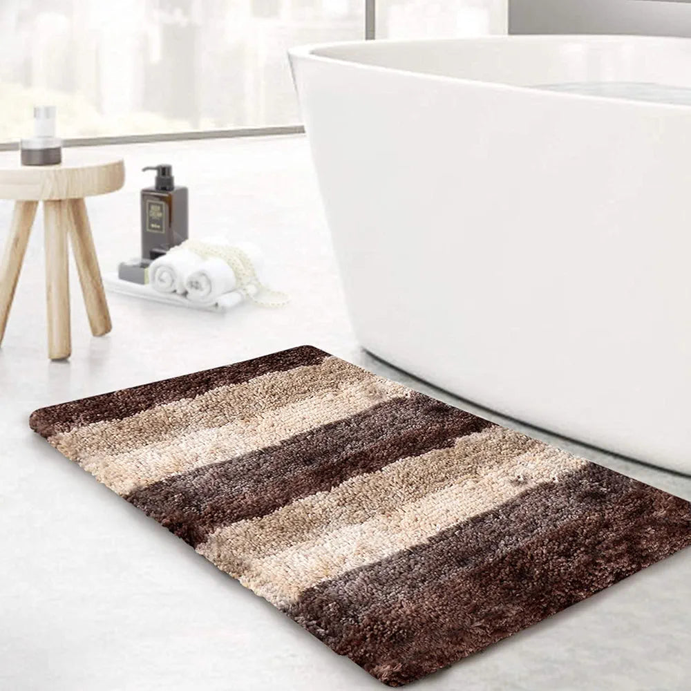 Luxe Home Jericho Doormat 2500 GSM Super Soft Microfiber, Anti-Skid Bathroom Mat & Kitchen Mats for Floor, Water-Absorbent, Quick Dry, Washable Door Mats for Home - Amaber, 40x60 cm, Pack of 2