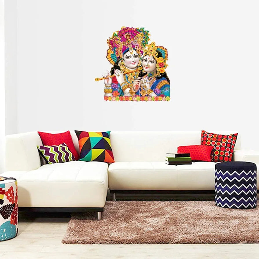 Rangoli White Glossy Vinyl Wall Sticker Premium Self-Adhesive Waterproof Decorative Wall Decal for Bedroom, Living Room, Office & Home Decoration Easy to Apply. Parent-5, Design-12