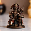 Ecraftindia Brown and Copper Resin Blessing Lord Hanuman Idol With Mace | Auspicious Religious God Idol