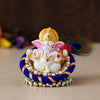 Ecraftindia Resin Lord Ganesha Idol on Peacock Feather Decorative Plate | Ganesha Idol for Home Decor