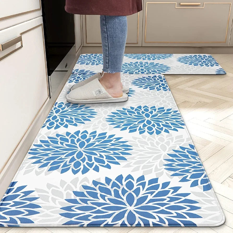ishro home Premium Kitchen Mats for Floor | Kitchen Runner for Floor | 2 Pcs Set | Anti-Skid & Machine-Washable | 
