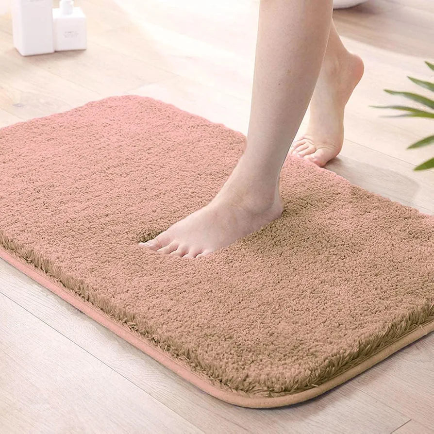 LUXE HOME INTERNATIONAL Microfiber Luxe Home Bath Mat Super Soft Non Slip Vegas Mats for Bathroom, Door  Pack of 1, Rectangular
