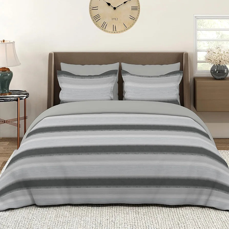 Layers Duracount Bedsheet Set for All Seasons - Lightweight, Moisture Absorbent, Machine Washable & Easy to Care - 225 CVC - King Size 