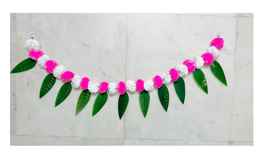SPHINX Artificial Marigold &Mango Leaves Simple Door-Window toran/Door hangings/Festive Decorations - Approx.100 cms/40 Inches/3.33 Ft. - 