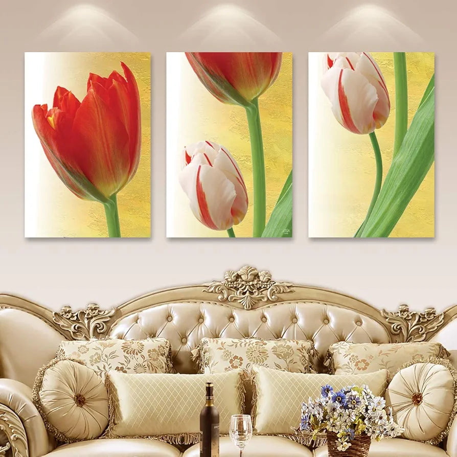 Rangoli MDF 3 Pcs Wall Poster 12x18 Inch Decorative Wall Art for Home, Office, Living Room. P-4, Design-23