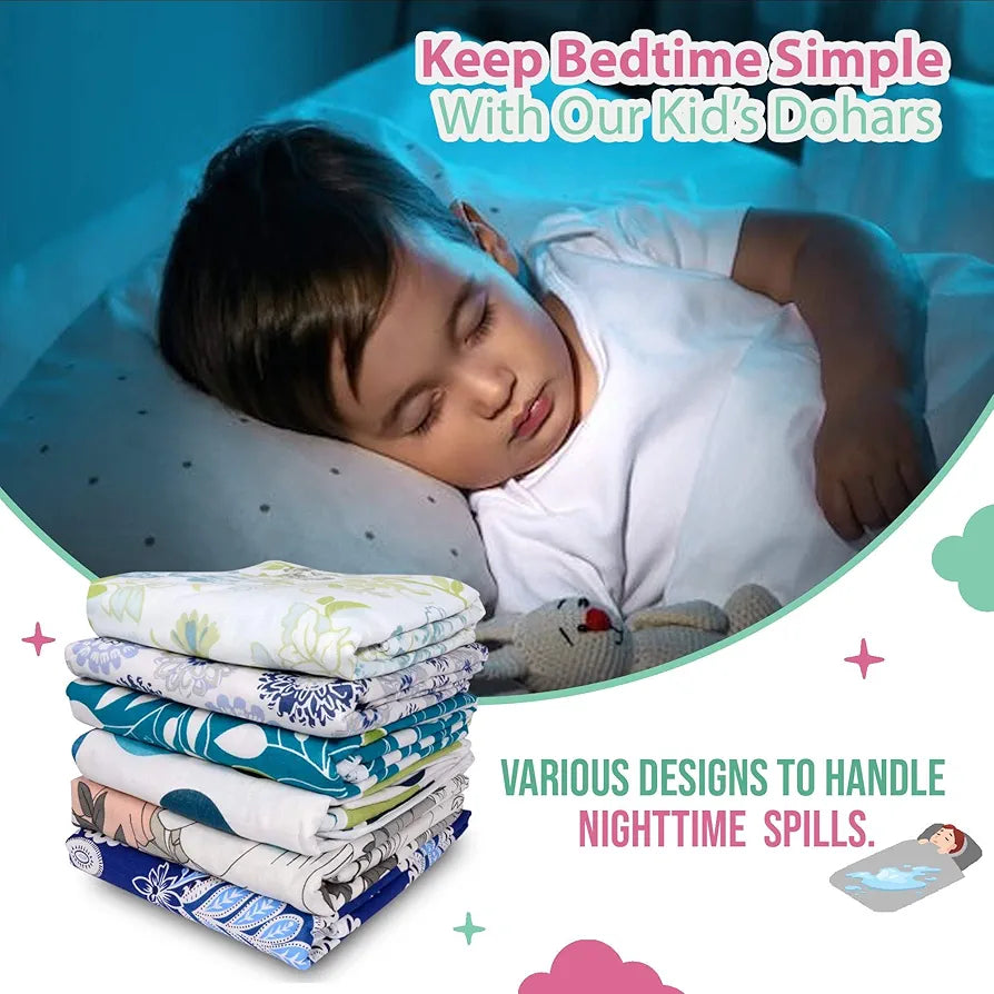 Divine Casa Floret 100% Cotton Single Kids Dohar | 120 GSM | Soft & Lightweight Throw Blanket | Cozy & Breathable Bedding | All-Season Comfort | 140 x 100 CM, Rose Pink