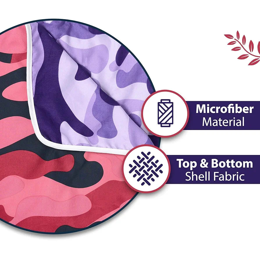 Divine Casa 120 GSM Microfiber Single Dohar | Soft & Lightweight Throw Blanket | Cozy & Breathable | All-Season Comfort | 210 x 140 CM | Camouflage Pattern | Wild Orchid