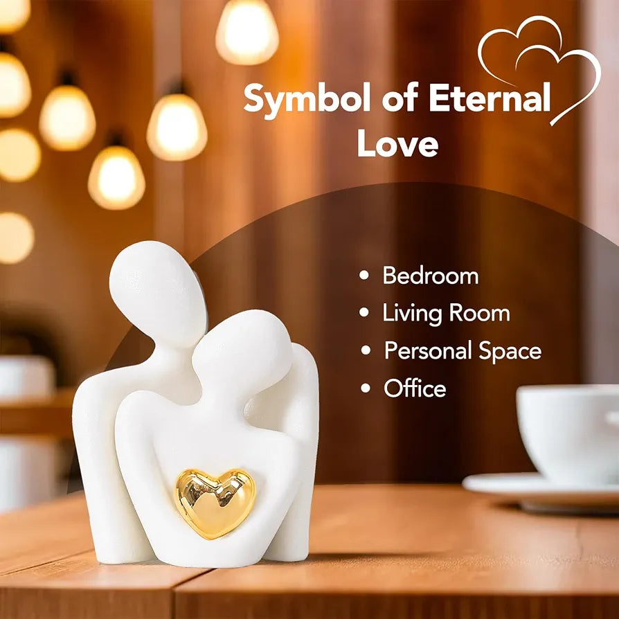 Ekhasa Nostrae Cute Couples Show Pieces for Home Decor Bed Room Decorative Items | Romantic Love Showpieces Gift Item for Anniversary Valentines Day | Tv Shelf Office Living Room Statue Figurines