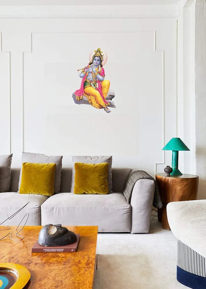 Rangoli White Glossy Vinyl Wall Sticker Premium Self-Adhesive Waterproof Decorative Wall Decal for Bedroom, Living Room, Office & Home Decoration Easy to Apply. Parent-4, Design-23