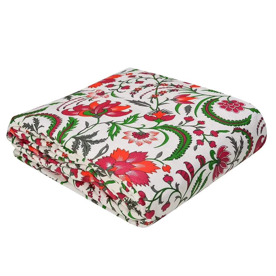 Trance Home Linen Pure Cotton Reversible Dohar Toddler Size | Cotton Ac Quilt for Babies | Infants - New Born Blanket | Soft Light-Weight Bed Blanket 0-4 Years Kids