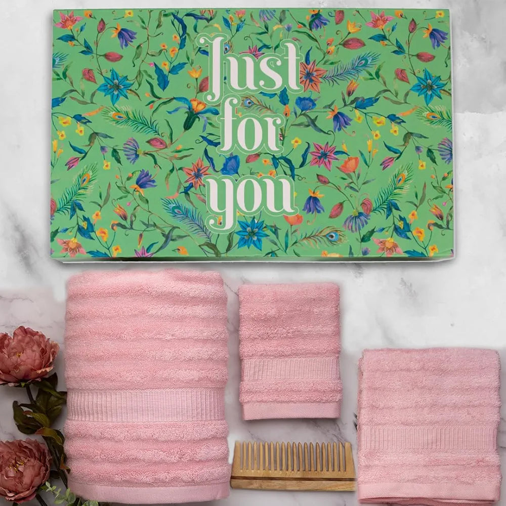 Mush Bamboo Luxurious 3 PieceTowels Set | Ultra Soft, Absorbent and Antimicrobial  Perfect as a Valentine Gift for Girlfriend/Wife 