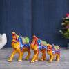 Ecraftindia Multicolor Handcrafted Set of 3 Camel Statues Animal Figurines Decorative Showpieces