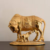 Ecraftindia Golden Kamdhenu Cow and Calf Metal Figurine