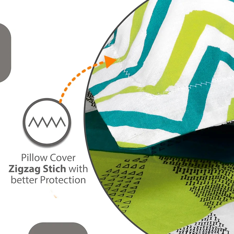 Divine Casa 144 TC Cotton Bedsheet for Double Bed with 2 Pillow Cover 