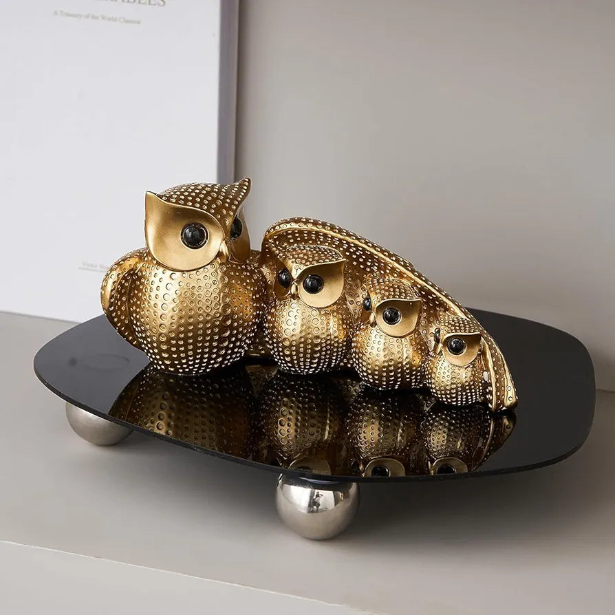Xtore® Golden Owl Family  for Home Decor 