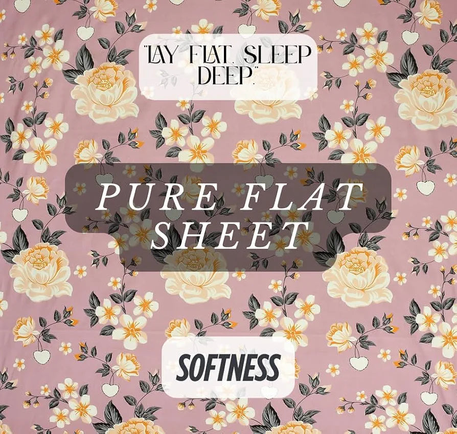 Floral Printed Cotton Feel Double Bedsheet with 2 Pillow Covers |200 Tc Soft, Breathable & Wrinkle-Free| Premium Printed Bedsheet for Home Bedroom 