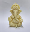 Gold Art India 3D Ivory Ganesh Idol for Car Dashboard Small Ganesha Murti for Home Decor