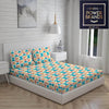 Layers Duracount Bedsheet Set for All Seasons Lightweight 225 CVC King Size Blue/Dark Peach