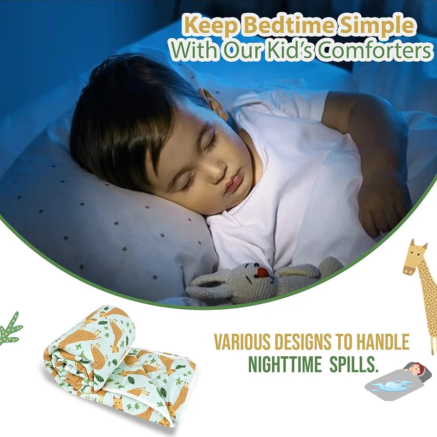 Divine Casa 120 GSM Cotton Single Kids Comforter | Soft & Lightweight All-Season Blanket | Cozy Bedding for Kids | Breathable & Skin-Friendly Fabric | 135 x 100 cm, Misty Jade