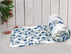 Trance Home Linen 100% Cotton Reversible Dohar Double Bed Size Jaipuri Printed Artisan Block Design Blanket Soft Lightweight Aangan Colour Blue White